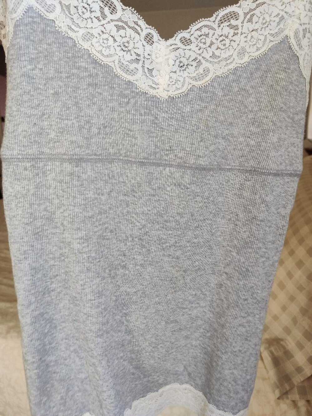 Converse One Star Lace Trim Ribbed Tank Top/Camisole Small